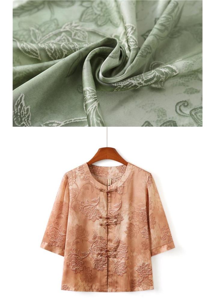 Stylish Seven-Sleeve Shirt for Middle-Aged & Elderly Women - Age-Defying Spring/Summer Fashion