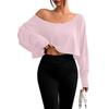 2025 Trendy European Off-Shoulder Women’s Loose Base Layer Top