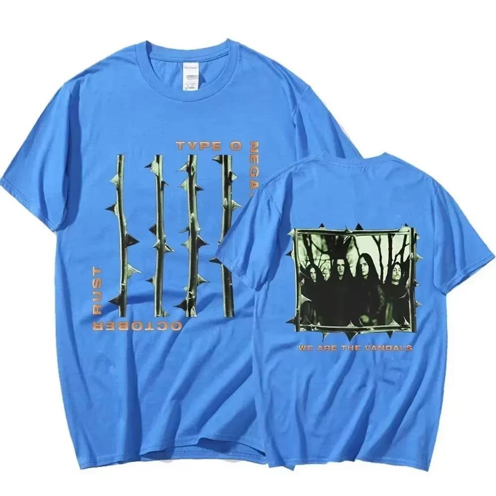 חולצה של O Negative October Rust T גותי מטאל T-Shirt קיץ לגברים כותנה טהורה נוחות וינטג' חולצות T עם שרוולים קצרים