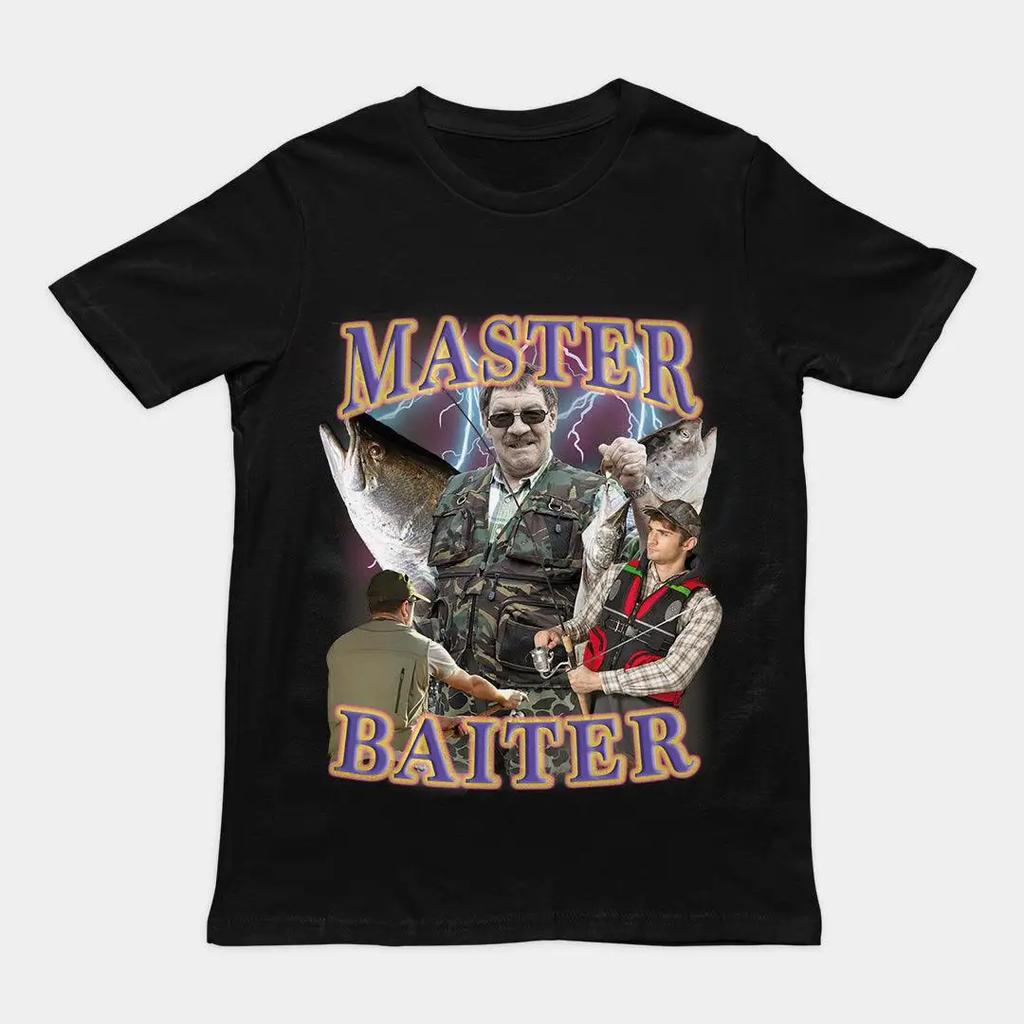 Funny  Rude Master Baiter TShirt Y2K Vintage Printed Cotton Shortsleeved Casual Fashion Loose Streetwear Roundneck Sport Top