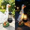 Outdoor Lighting for Garden Duck Statue with Solar Lantern, Cute Mom And Baby Sculpture Decorative Yard Art Lights Lamp, Waterproof Resin Light