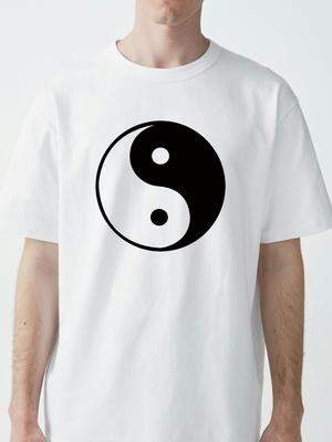 Yin Yang Tai Chi Graphic Print Tshirt Fashion Unisex Round Neck Short Sleeve Tshirt Summer Casual Breathable Loose Top Tee
