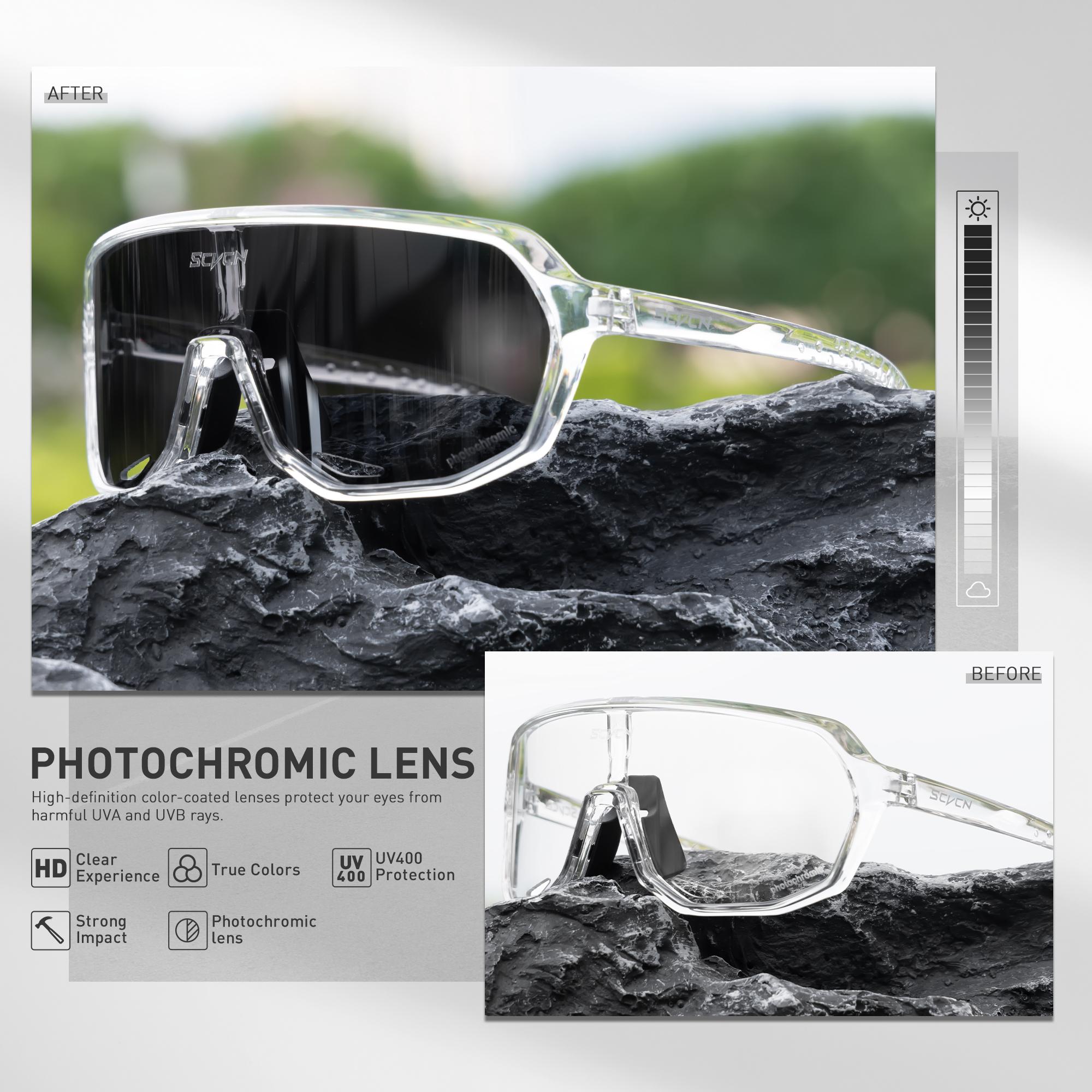 

SCVCN Photochromic Sports Sunglasses Polarized Cycling Glasses for Men Mountain MTB Bike Bicycle Goggles UV400 Women Driving