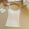 Bow Lace Spaghetti Strap Camisole Women Padded Backless Crop Tank Top