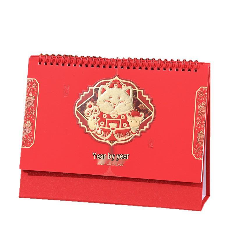 2026 Chinese Style Year of the Horse Red Desk Calendar – Creative Cut-out Design