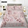 Leopard Print Duvet Cover Set Pink Girly Chic Cheetah Print Bedding Set for Boy Teen Polyester Wild Animal Theme Comforter Cover Three Piece Set