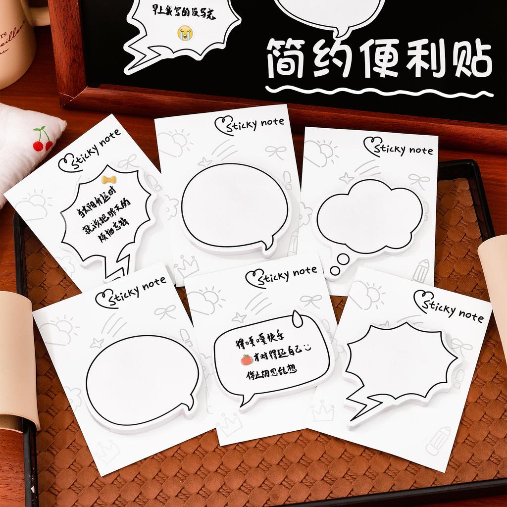 30 Pagine Coreano Carino Scatola di Dialogo Blocco Note Bianco Semplice Stile a Linee Studente Appunti Ufficio Scuola Cancelleria Carta per Messaggi