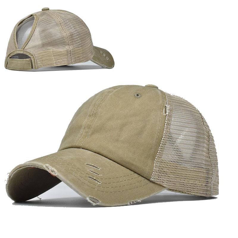 Cappellino da Baseball Coda di Cavallo Donna Uomo Cotone Motivo Patchwork Rete Cappello da Baseball Sportivo Cappellini Snapback Moda Cappello da Sole