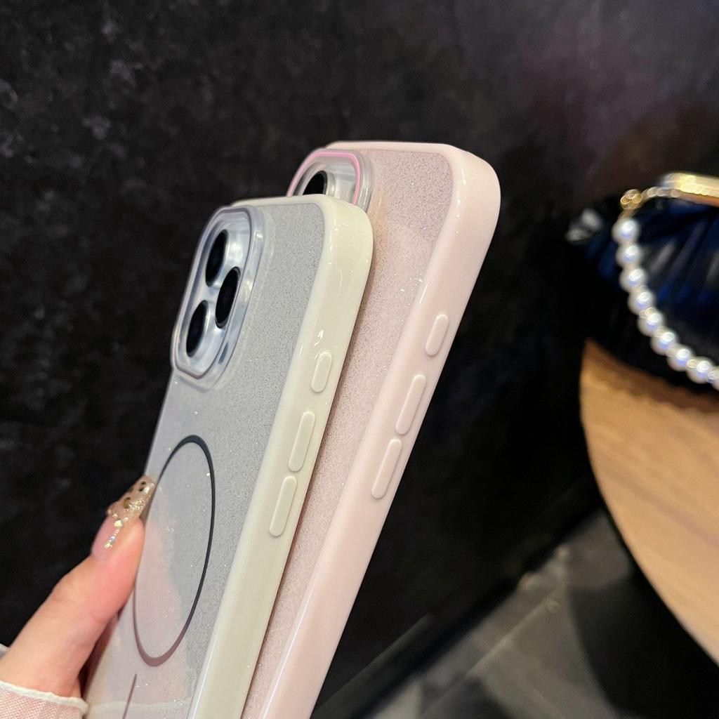 Customized high-value IMD glitter light luxury fashion magnetic suction solid color simple application Apple 11 mobile phone case 11/11