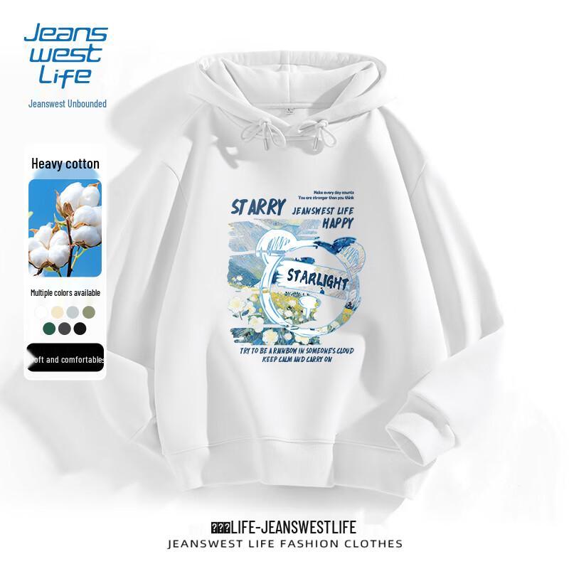 JEANSWEST LIFE Youth Hooded Pullover Sweatshirt with Graffiti Bear Print