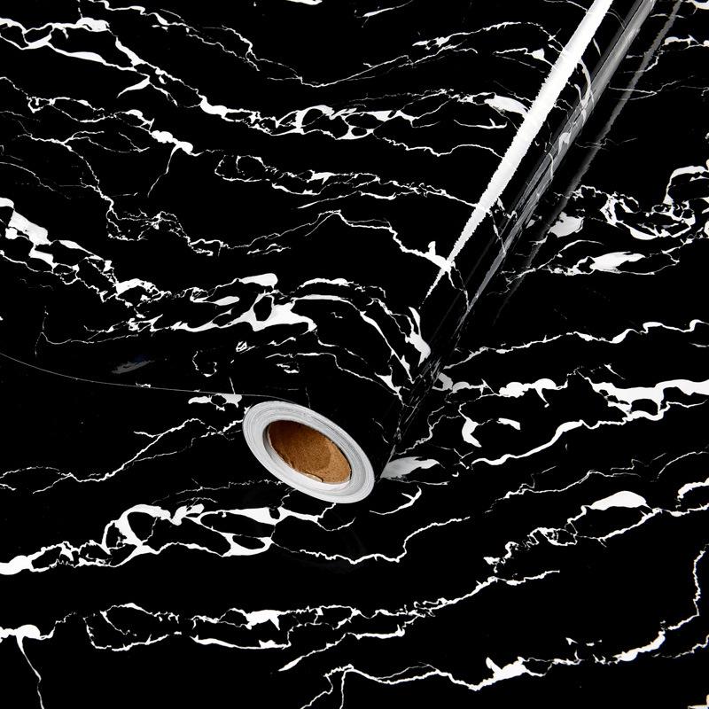 Waterproof Black Wood Grain Self-Adhesive Wallpaper for Light-Blocking and Furniture Renovation