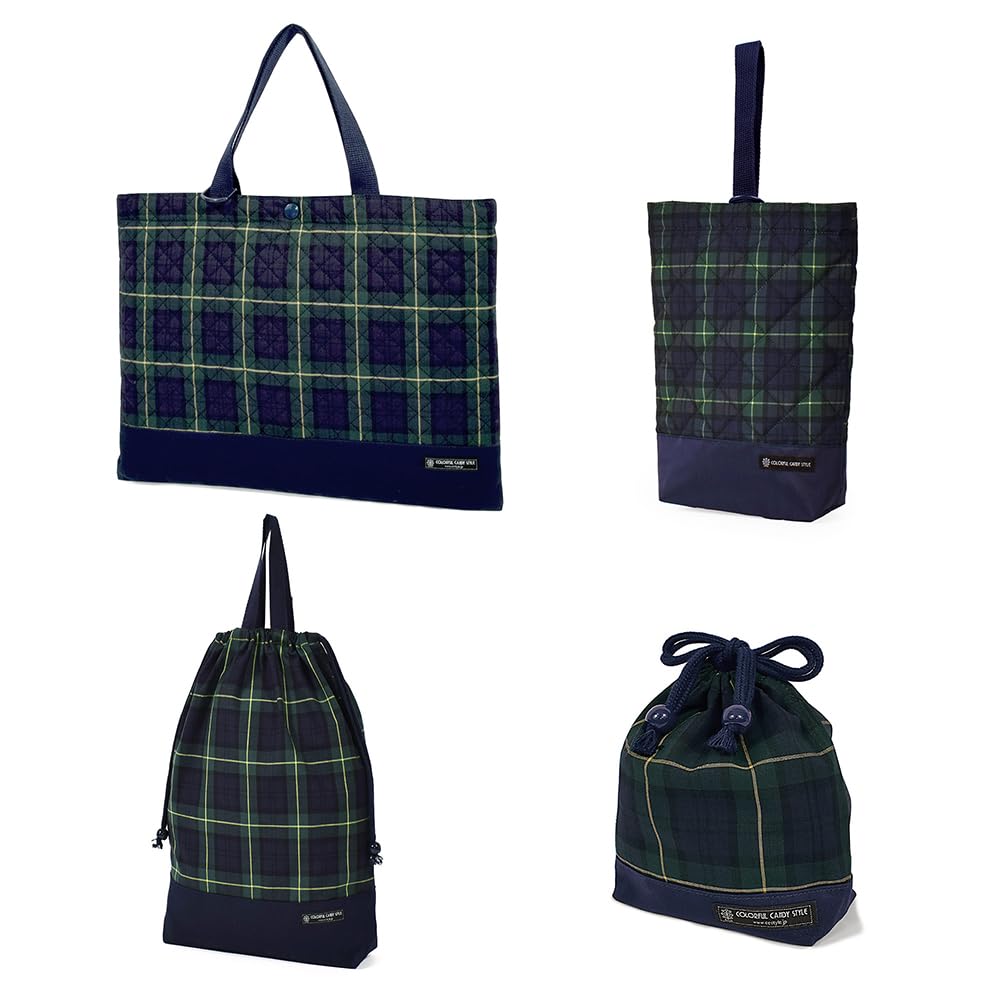 

КРАСОЧНЫЙ КОНФЕТНЫЙ СТИЛЬ Комплект для входа Шотландка для мальчиков Включает туфли для уроков, спортивную форму и сумку для стакана 4 предмета Детский сад/Школа (Квилтовый клетчатый/Темно-зеленый)