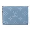 Classic Print Snap Closure Canvas Card Holder Men Accessories Blue M14118