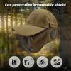 Protetor facial airsoft com chapéu, proteção leve e respirável para os ouvidos, protetor facial tático para acampamento, adereço para cosplay