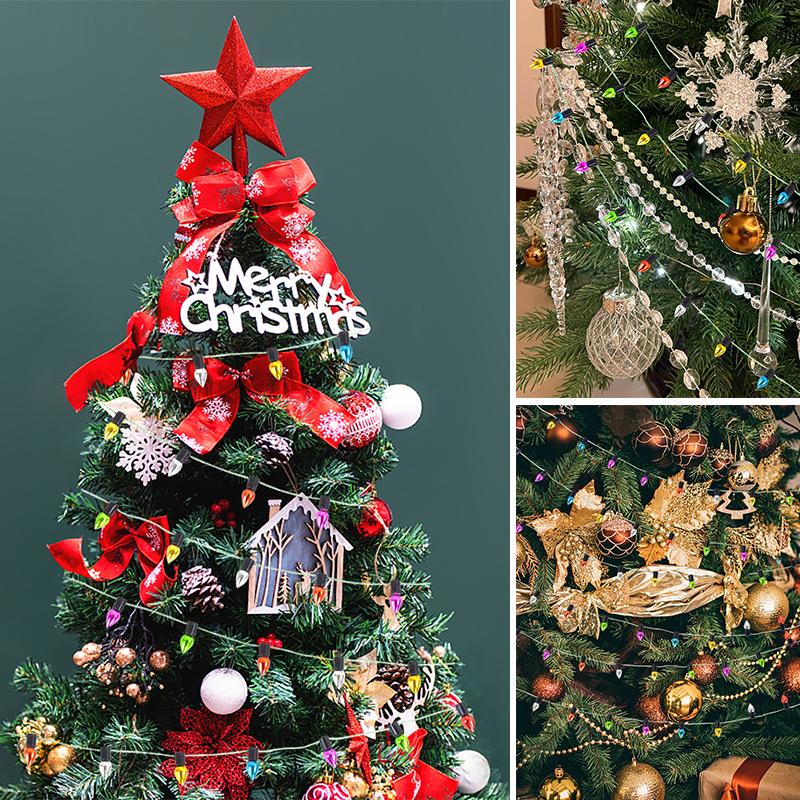 10M Christmas Tree Decoration Color Bulb Garland Hanging beads String DIY Xmas Wedding New Year Party Decoration Navidad