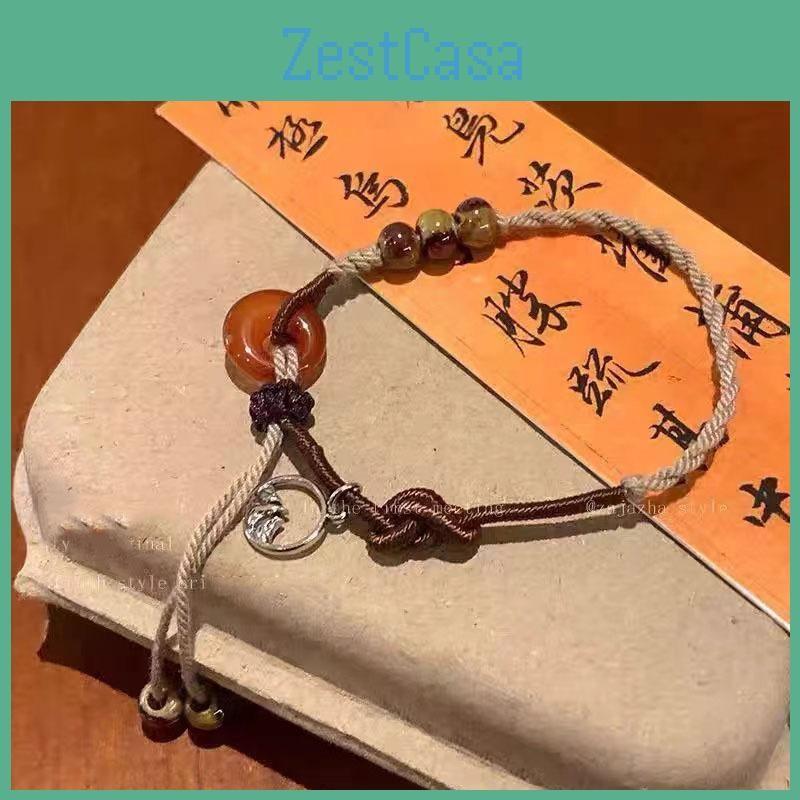 Distinctive Chinese Modern Amber Peace Knot Bracelet Handcrafted Women For