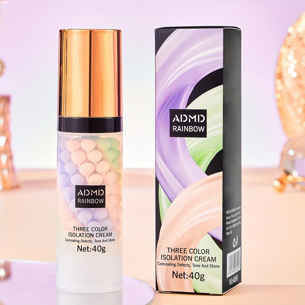 

3-х цветный изолирующий крем Rainbow, увлажняющая матовая основа, легко наносится, скрывает поры, стойкий, не размазывается, крем-консилер 40g