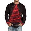 Men's Christmas Printed Imitation Cotton Long-sleeved Shirt