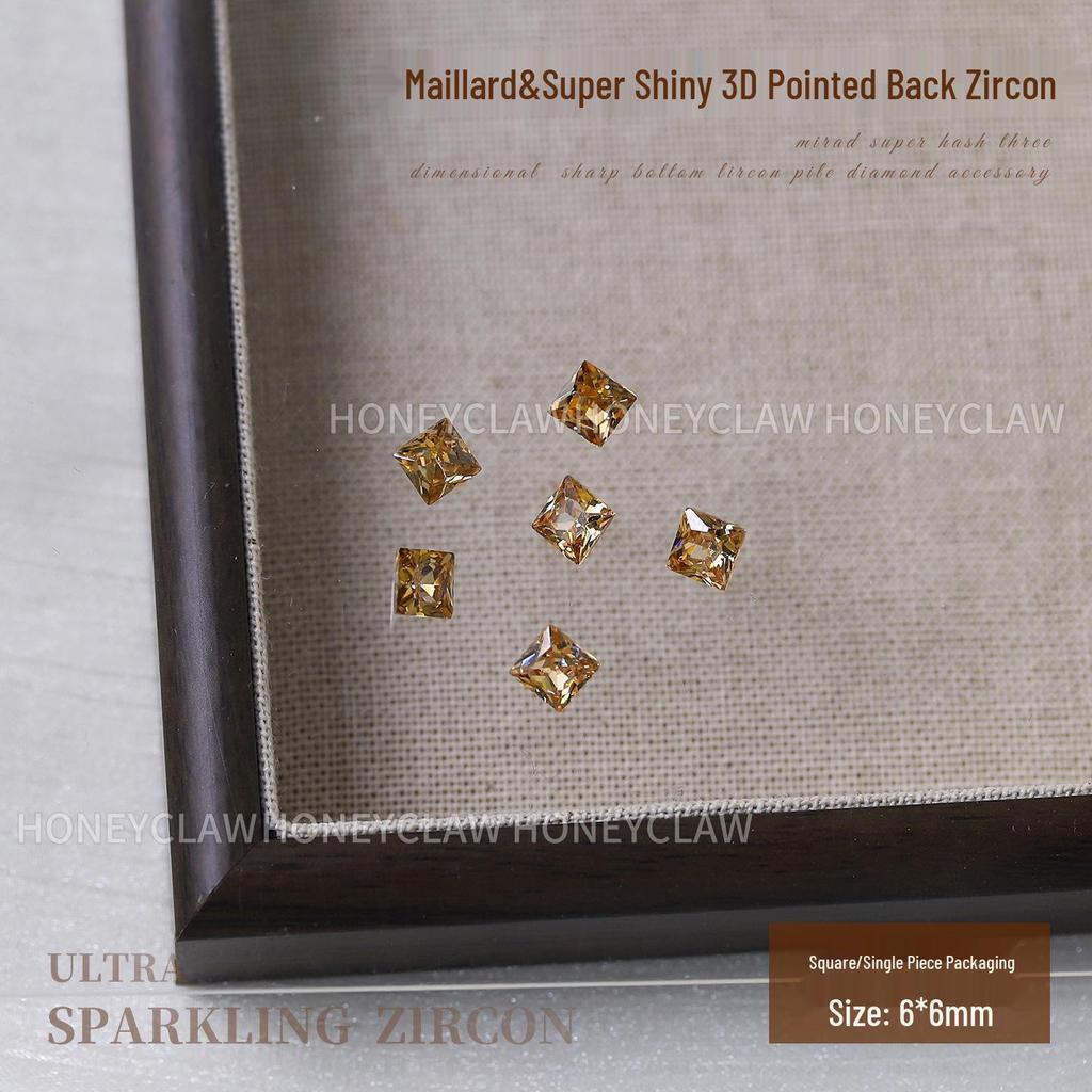 Champagne & Light Coffee Zircon Nail Art Gems: Large Pointed, Teardrop, Horse Eye, Pigeon Egg Shapes