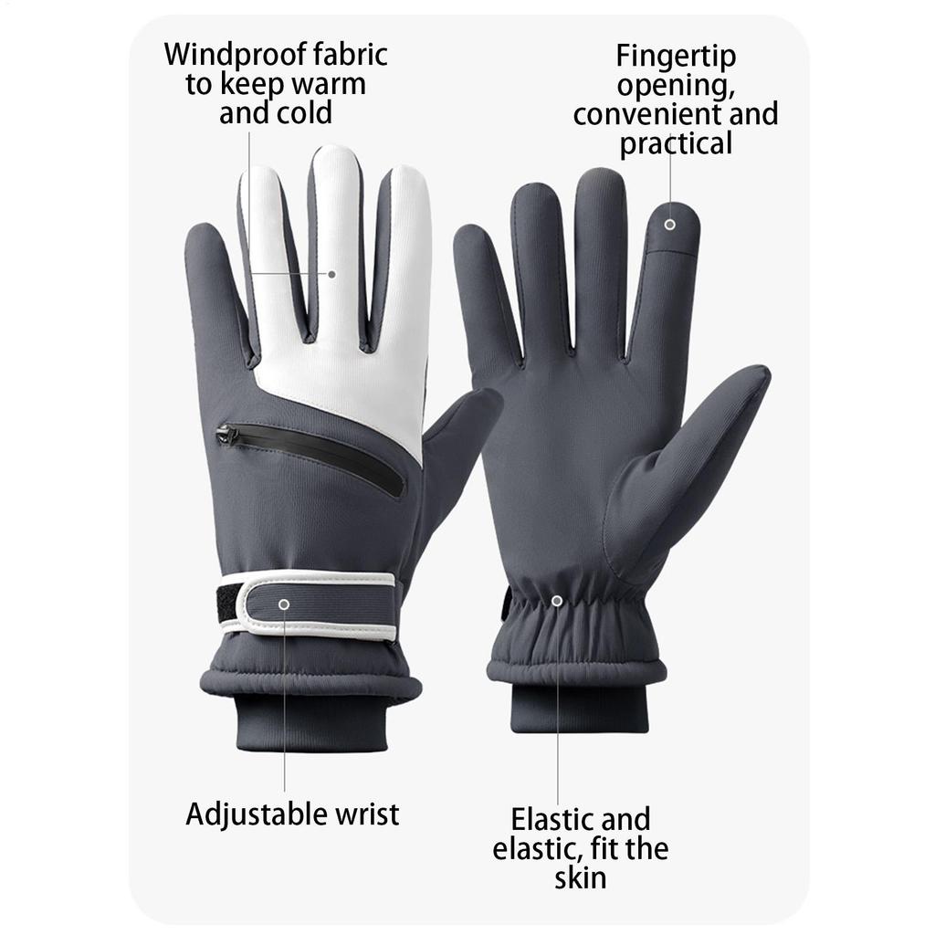 Ski Gloves Women Non-Slip Windproof Touchscreen Mittens Winter Gloves Warm For Biking Sporting Driving Skiing Women Men Outdoor