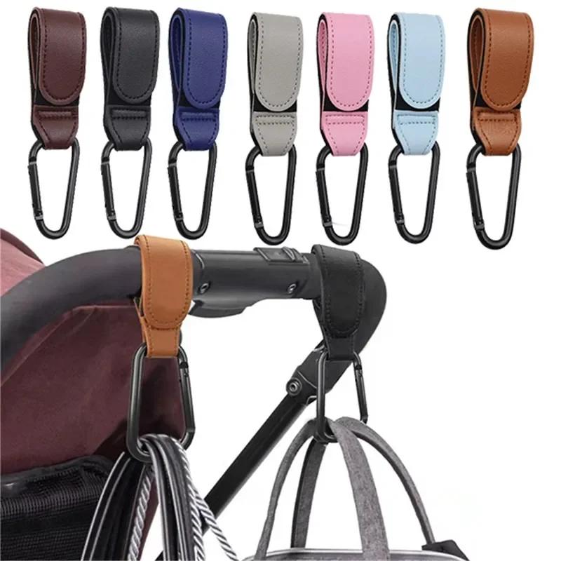 Wholesale 2pcs PU Leather Rotate 360 Baby Hook for Stroller Pram Rotatable Cart Degree Organizer Pram Hook Stroller Accessories