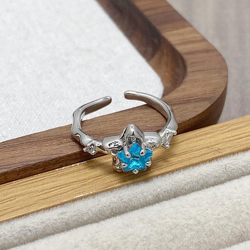 [Crystal Color Diamond] Color Treasure Full Diamond Super Immortal Zir*****Pening Ring French Niche Light Luxury High Sense Ring Female