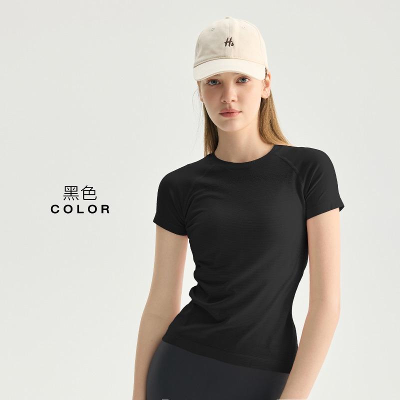 New sports short-sleeved women's summer seamless yoga clothes, running training, cycling training, fitness tops, Pilates yoga shirts