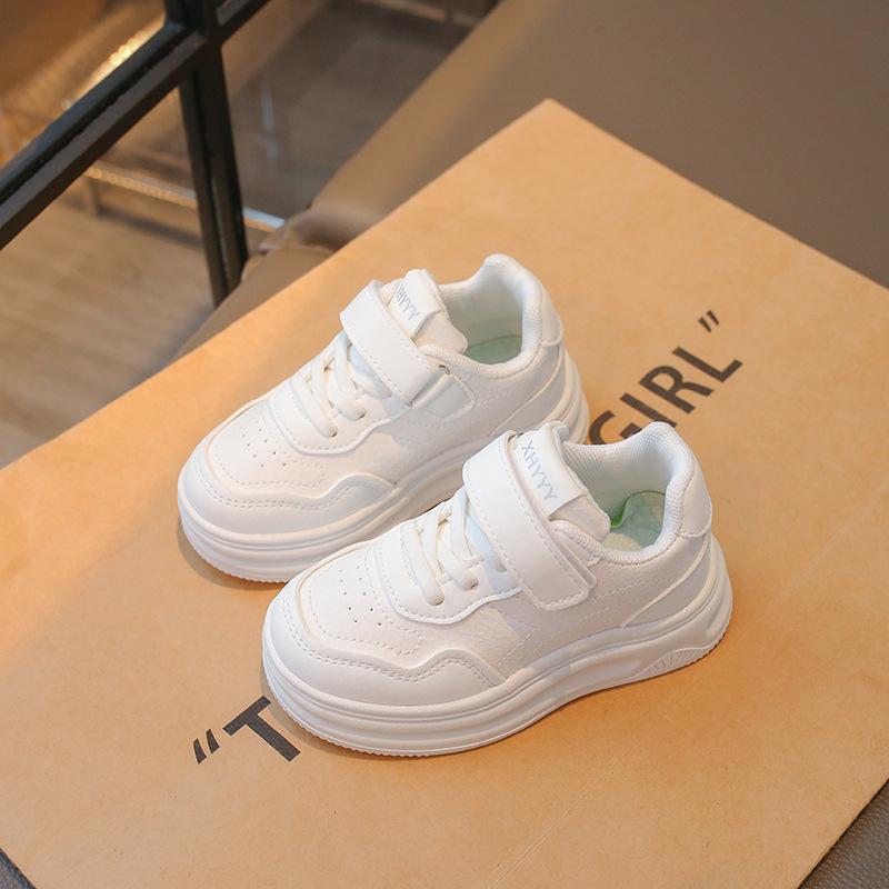 2026 Spring/Autumn Girls' White Sports Sneakers - Stylish High-Top Baby & Student Shoes