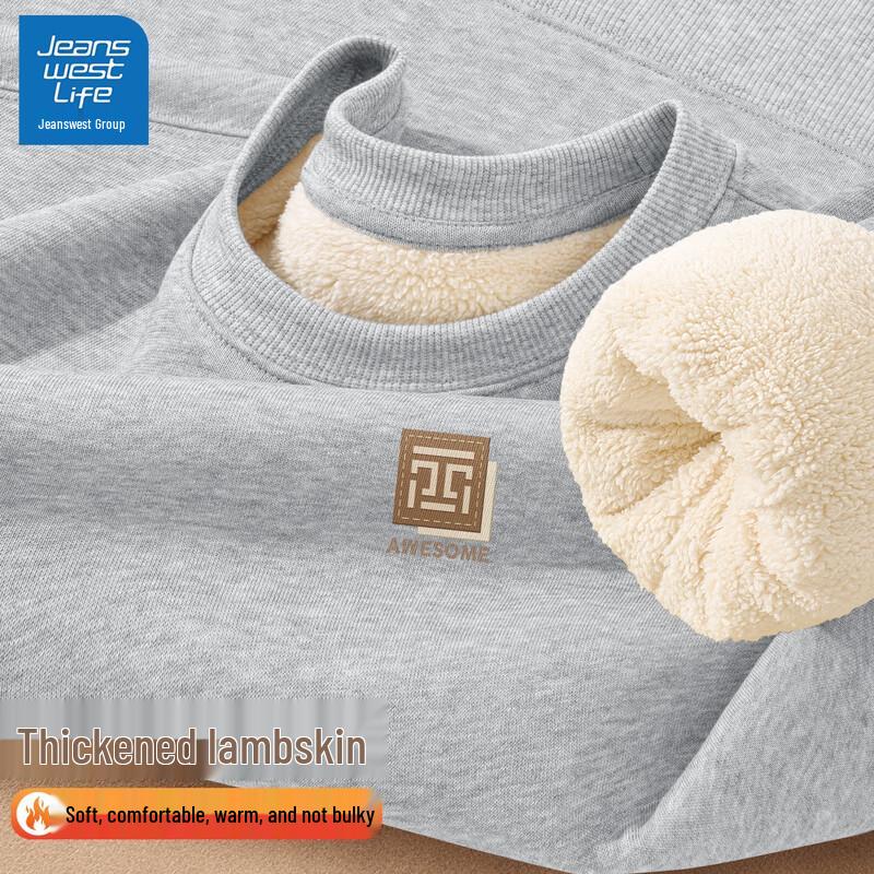 Jeanswest Life Herren Fleecegefüttertes Rundhals-Sweatshirt