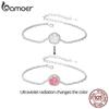 Bamoer 925 Sterling Silver Photosensitive Rose Charm Bracelet for Women | Flower Turns Red Bracelets with S925 5.9"+2.3" Cable C
