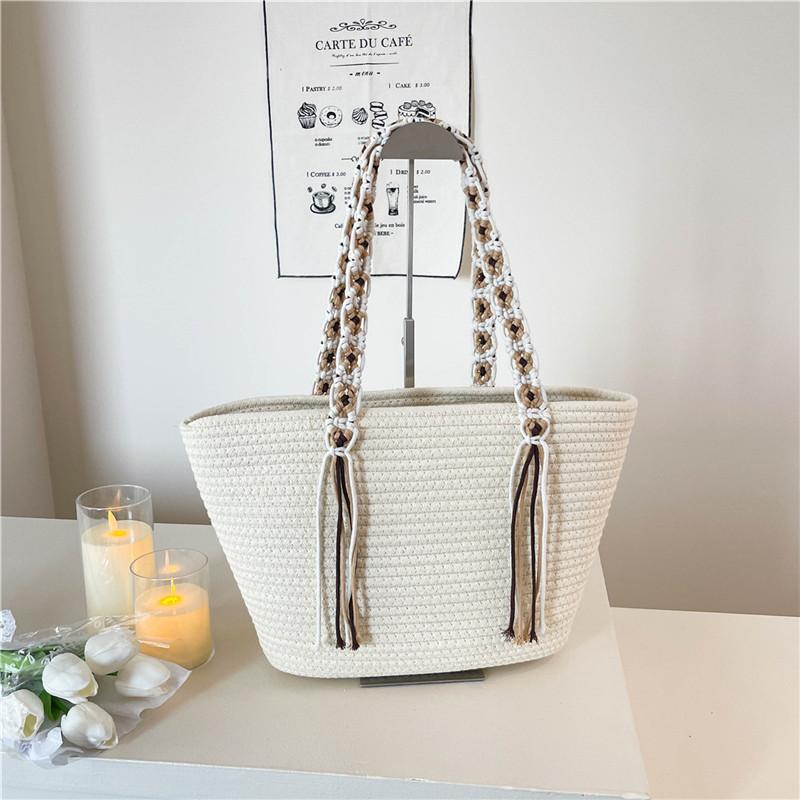25 Years of Summer New Tote Bag Large Capacity Fashion Versatile Woven Bag Vacation Style Lazy Simple Shoulder Bag Women