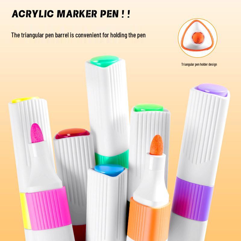True Color Soft Tip Markers for Kindergarten DIY Painting - Stackable Colored Pencils & Acrylic Markers