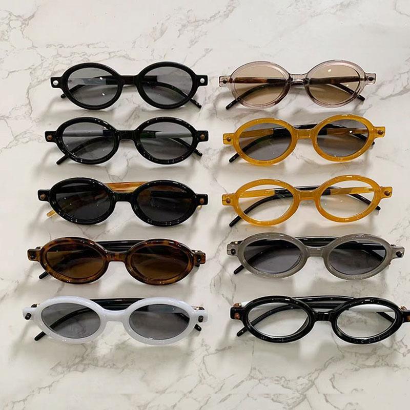 Fashion Oval Sunglasses For Men Women Retro Small Frame Punk Eyewear Luxury Brand Designer Sun Glasses