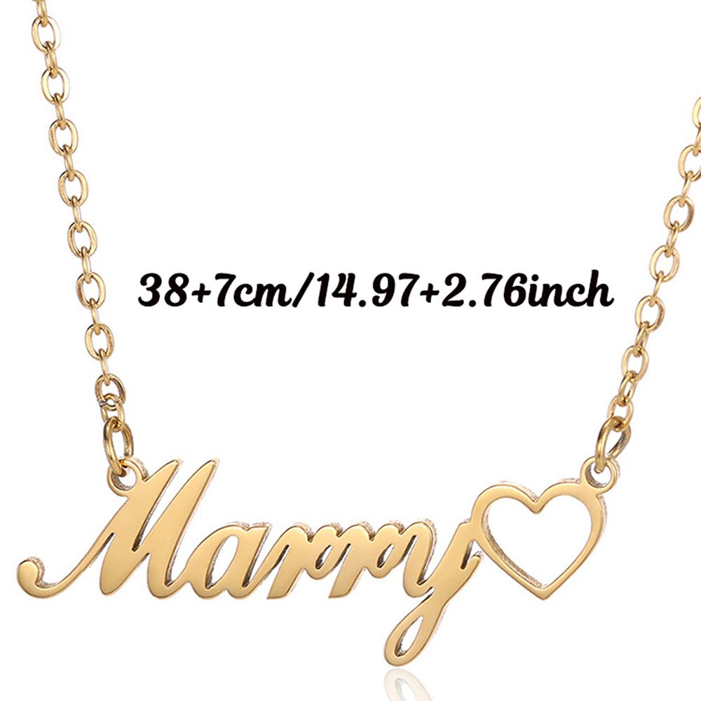 Collana Personalizzata DIY con Nome e Cuore per Donna Ragazza Colore Oro Acciaio Inossidabile Regalo Compleanno Anniversario Gioiello Mamma Personalizzazione