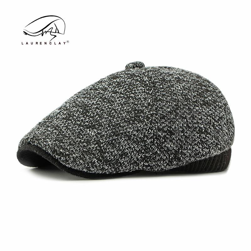 In the elderly woolen hat men's autumn and winter cap piled thickened warm beret ear protector octagonal hat tide