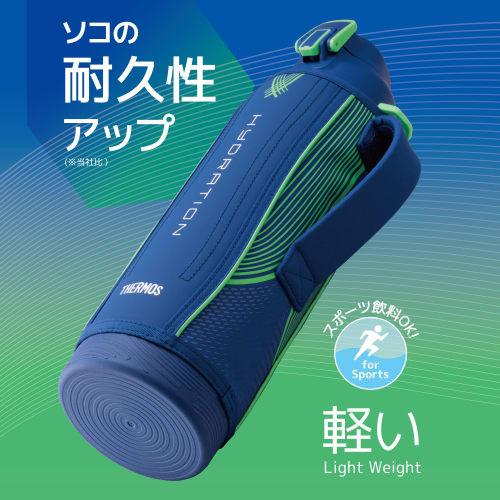 Thermos Water Bottle Vacuum Insulated Sports Bottle 1.5L Blue Green Cold Storage Only FHT-1502F BLGR