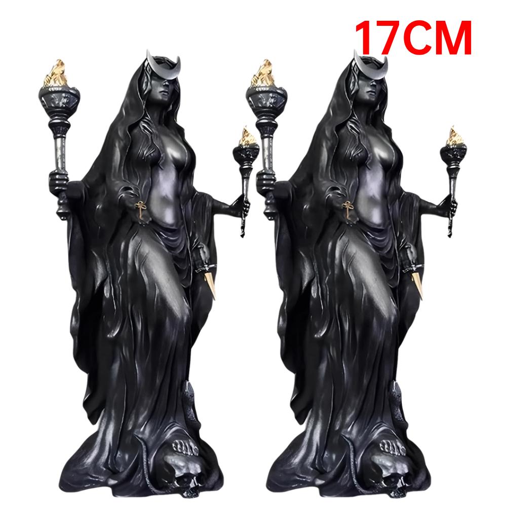 Halloween Black Witch Statue Gothic Resin Witch Figurine Halloween Decoratiions Modern Art Handmade Crafts Home Ornament Gifts