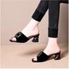 Summer Wear European and American Fashion Sexy Fairy Style Home Casual Temperament Open-toed Rhinestone Square Buckle Slippers Woman
