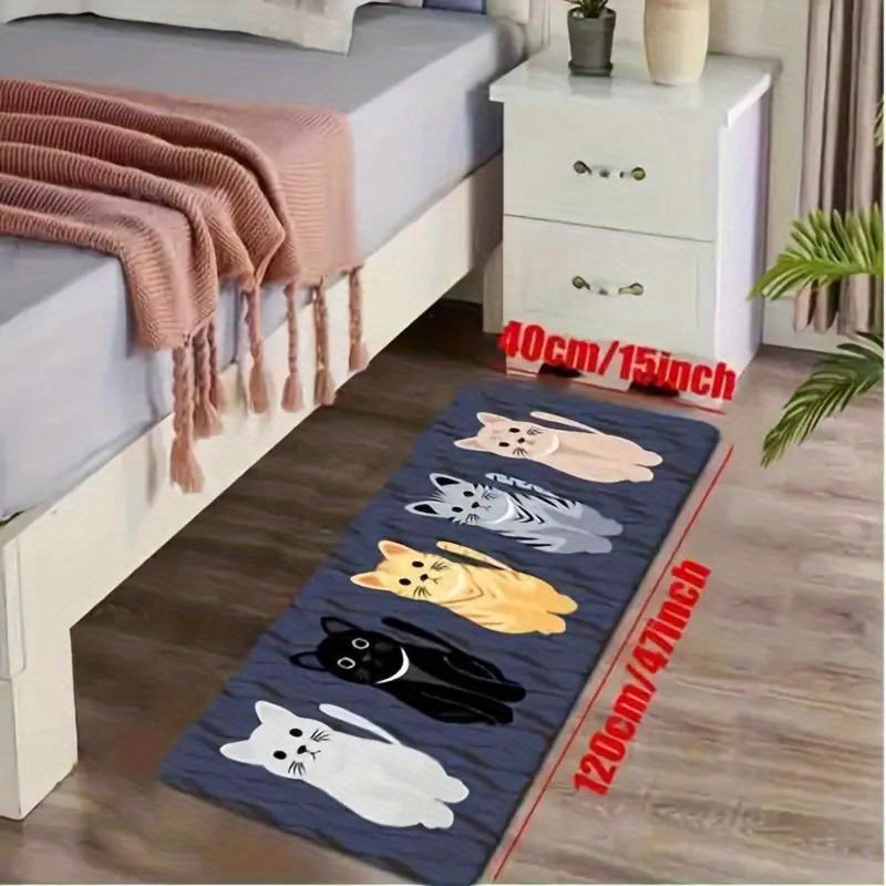 1Pcs Anti Fatigue Kitchen Rugs Cute Cat Waterproof Non-Slip Thick Cushioned Kitchen Mat Heavy Duty Comfort Standing Mat for Kitchen