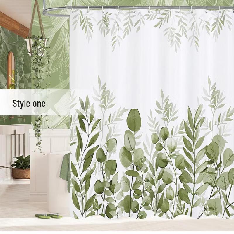 

Minimalist Floral Polyester Shower Curtain