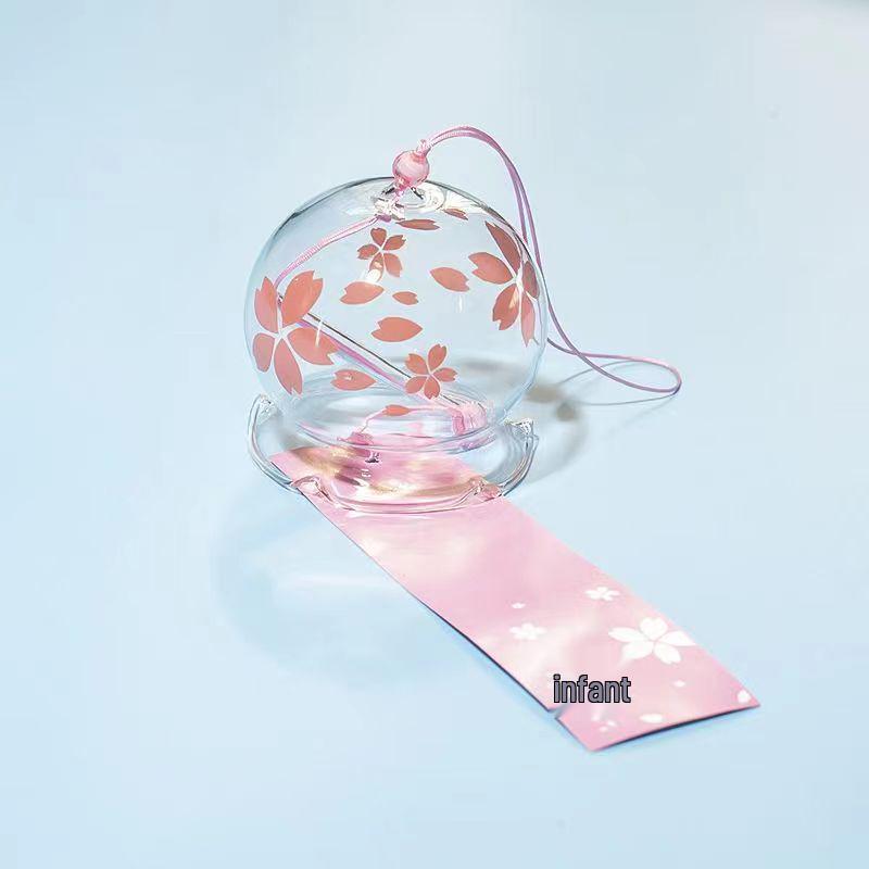 Cherry Blossom Glass Wind Chime - DIY Transparent Hanging Ornament
