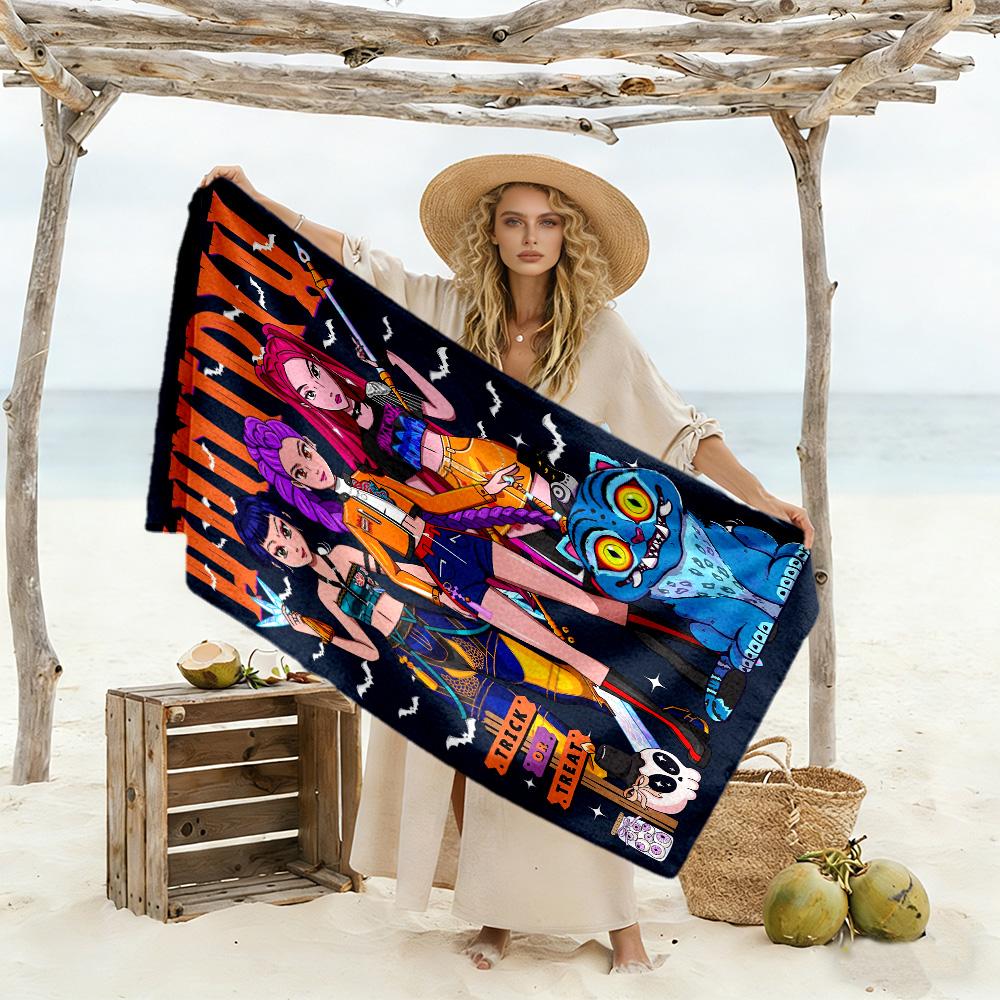 Huntrx Cyberpunk Fashion Beach Towel Quick-Dry Soft Microfiber Comfortable Lightweight Perfect for Traveling Yoga Camping and Swimming