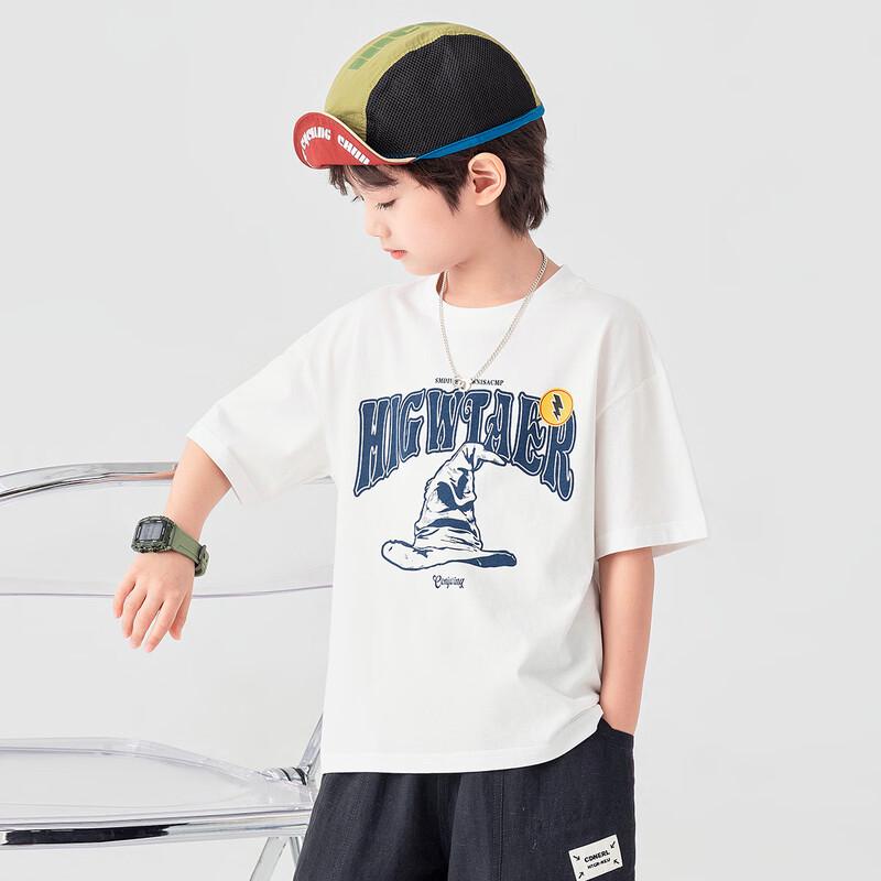 Dodocaca Kids Cooling Cotton Loose T-Shirt with Magic Hat Print