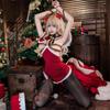 Christmas Reindeer Costume Santa Sexy Chest Open Hole Lingerie Babydoll Bow Tie Extreme Disguise Costume Cute Moe Photography One Piece Stockings Set
