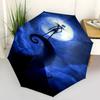 Guarda-chuva Automático de Abertura e Fechamento Jack Skellington, O Estranho Mundo de Jack - Design Dobrável de 8 Varetas, Leve e Portátil, Adequado