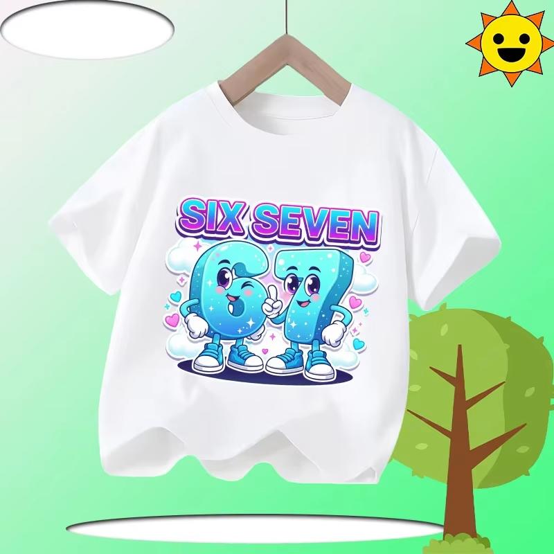 Kids 67 Themed Colorful Print TShirt Soft Cotton Fabric Breathable and Comfortable Ideal for Toddlers and Childrendf0340
