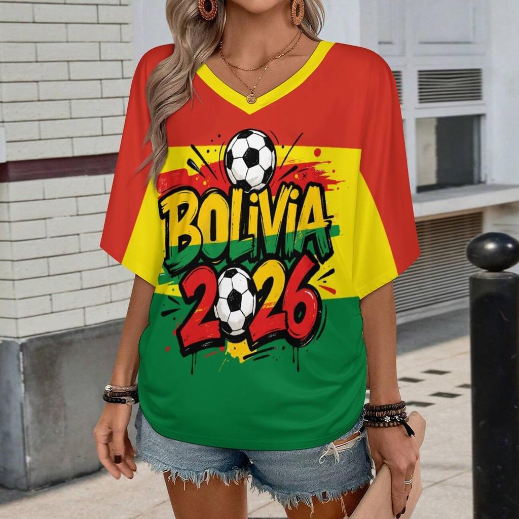 Women Casual V Neck Short Sleeve Pullover T Shirt Letter Print Top Loose Fit Lightweight Soft Fabric Suitable for Daily Wear
