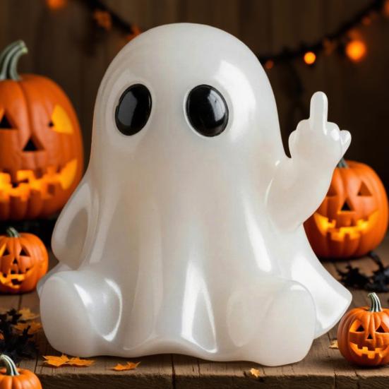 

Naughty Ghost Decoration Halloween Ghost Figurine Resin Crafts with Sassy Poses Creepy Cute Tabletop Display Ornaments for Parties B