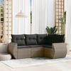 VidaXL Garden Lounge Set with Cushions 4 Pcs, Patio Sofas, Patio Furniture Set, Outdoor Furniture, Grey 3221309