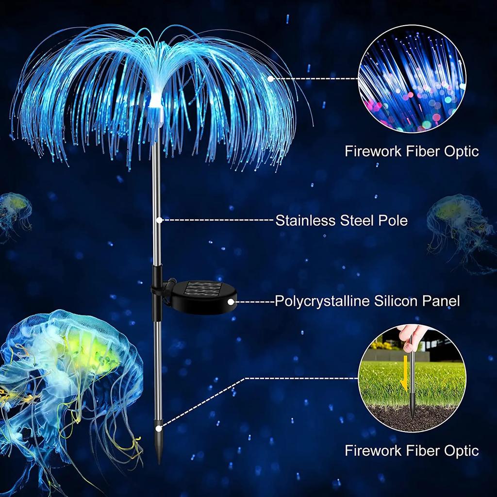 LED Garden Lights Jellyfish Decoration Solar Power Lights Waterproof Outdoor Pathway Solar Lamp Fairy Patio Villa Yard Decor